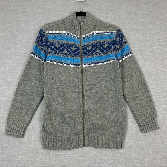 GAP Kids Zip Up Sweater with Nordic Pattern Sz XXL NEW - Picture 1 of 8